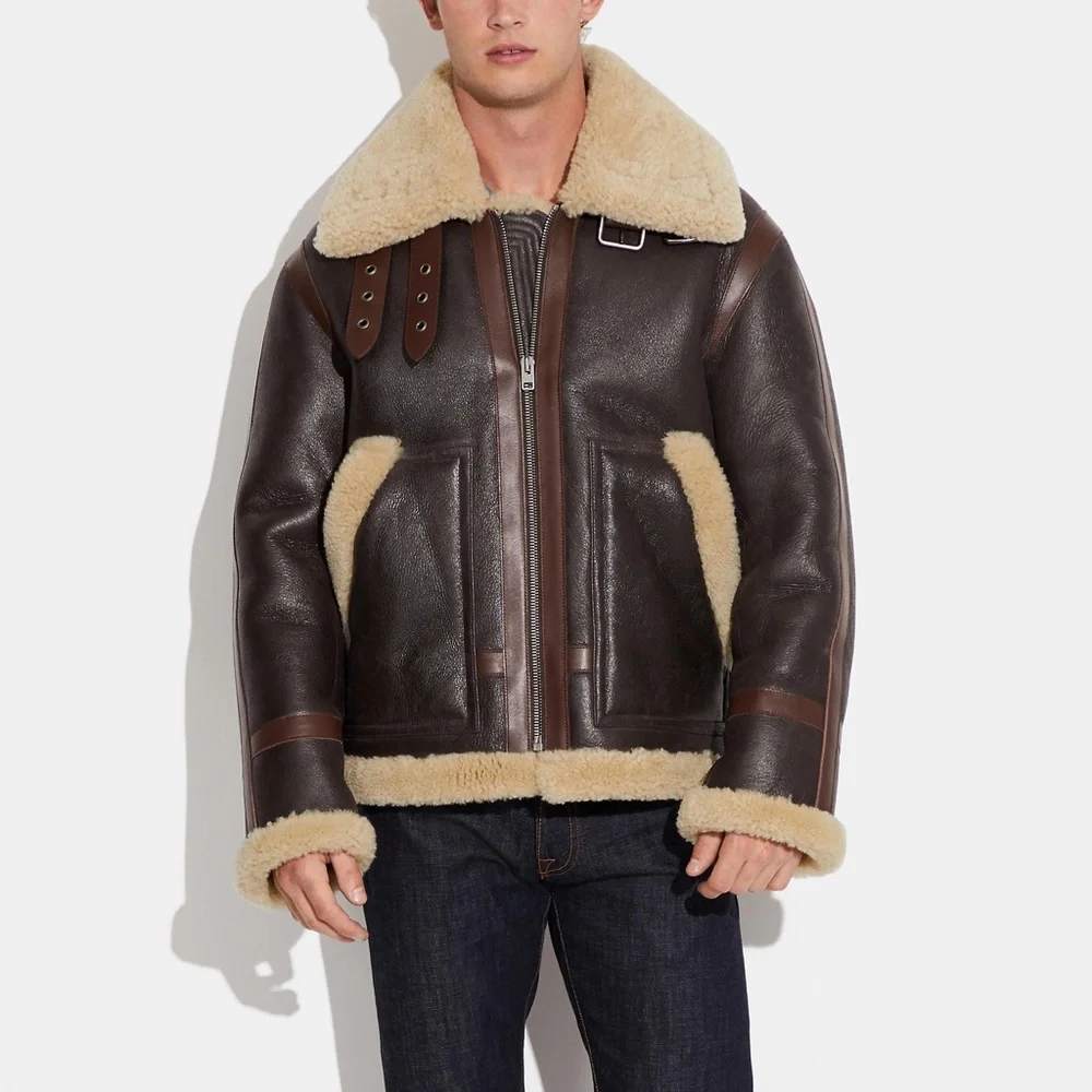 Coach Shearling Aviator Bomber Jacket - Picture 2 of 11